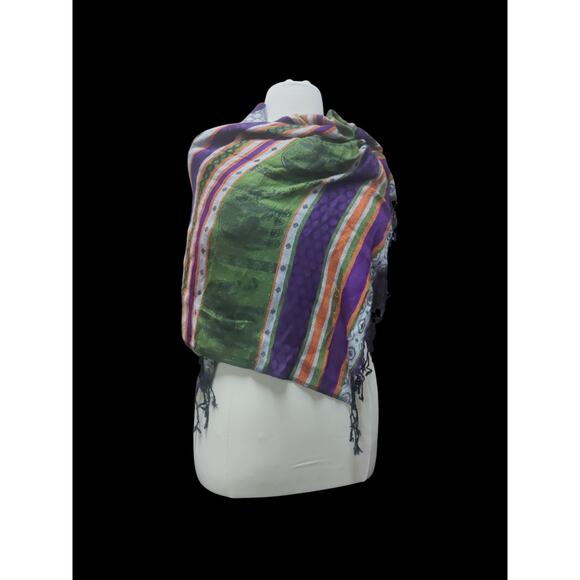 Pashmina 100 percent cashmire Boho scarf shawl wrap - Picture 3 of 4